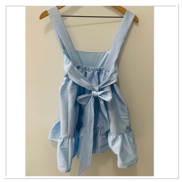 Lucy In The Sky Baby Doll Mini Dress Light Blue Size Small - Picture 3 of 5